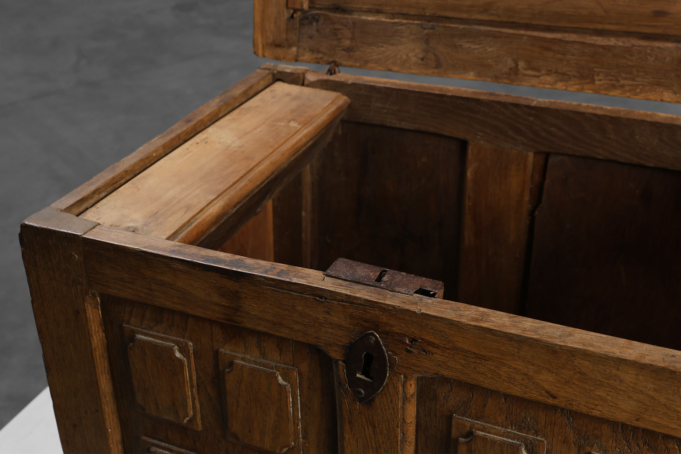 Rustic Oak paneled Trunk or chest, France 18th Centurythumbnail